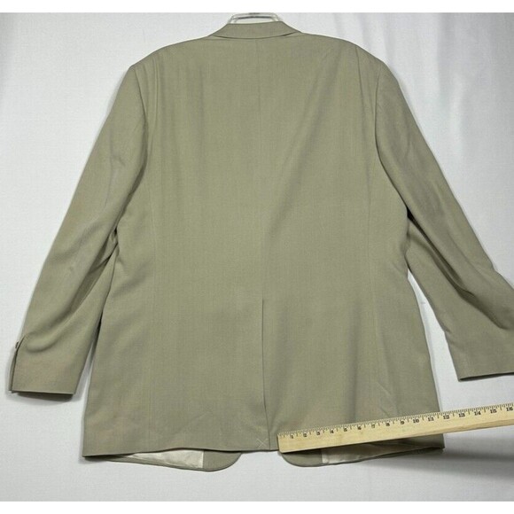 Meeting Street Mens 46 L Blazer 100% Pure Silk Beige Notch lapel Lined - Picture 10 of 11